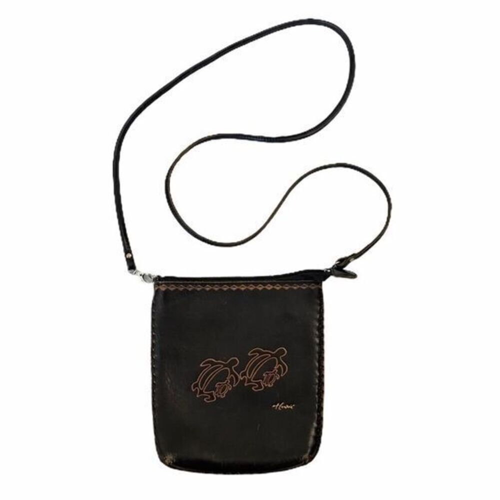 Newgo Turtle Embossed Leather Crossbody Bag